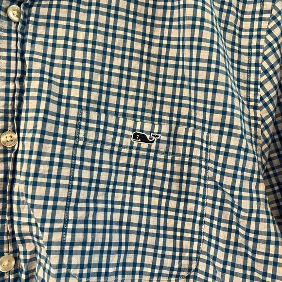 Vineyard vines blue checkered slim fit tucker shirt - Picture 6 of 10